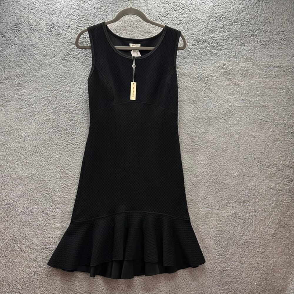 Max Studio NWT Medium Black Sleeveless Dress Flair Bottom Cocktail Party Evening